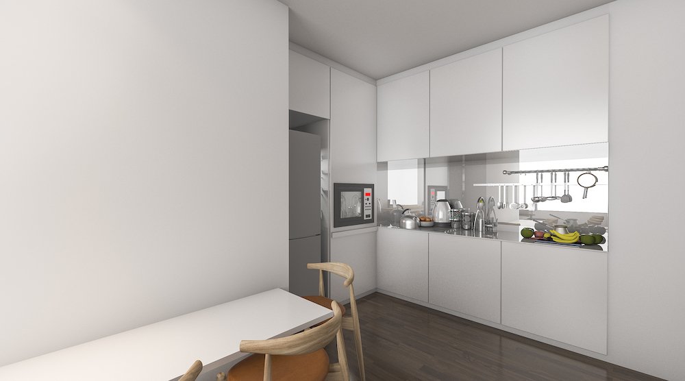 3d rendering kitchen in condominium idea with nice 2021 08 28 11 27 37 utc